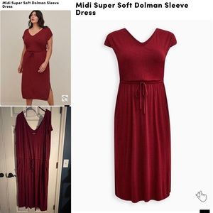 Torrid 4X Midi Super Soft Dolman Sleeve Dress